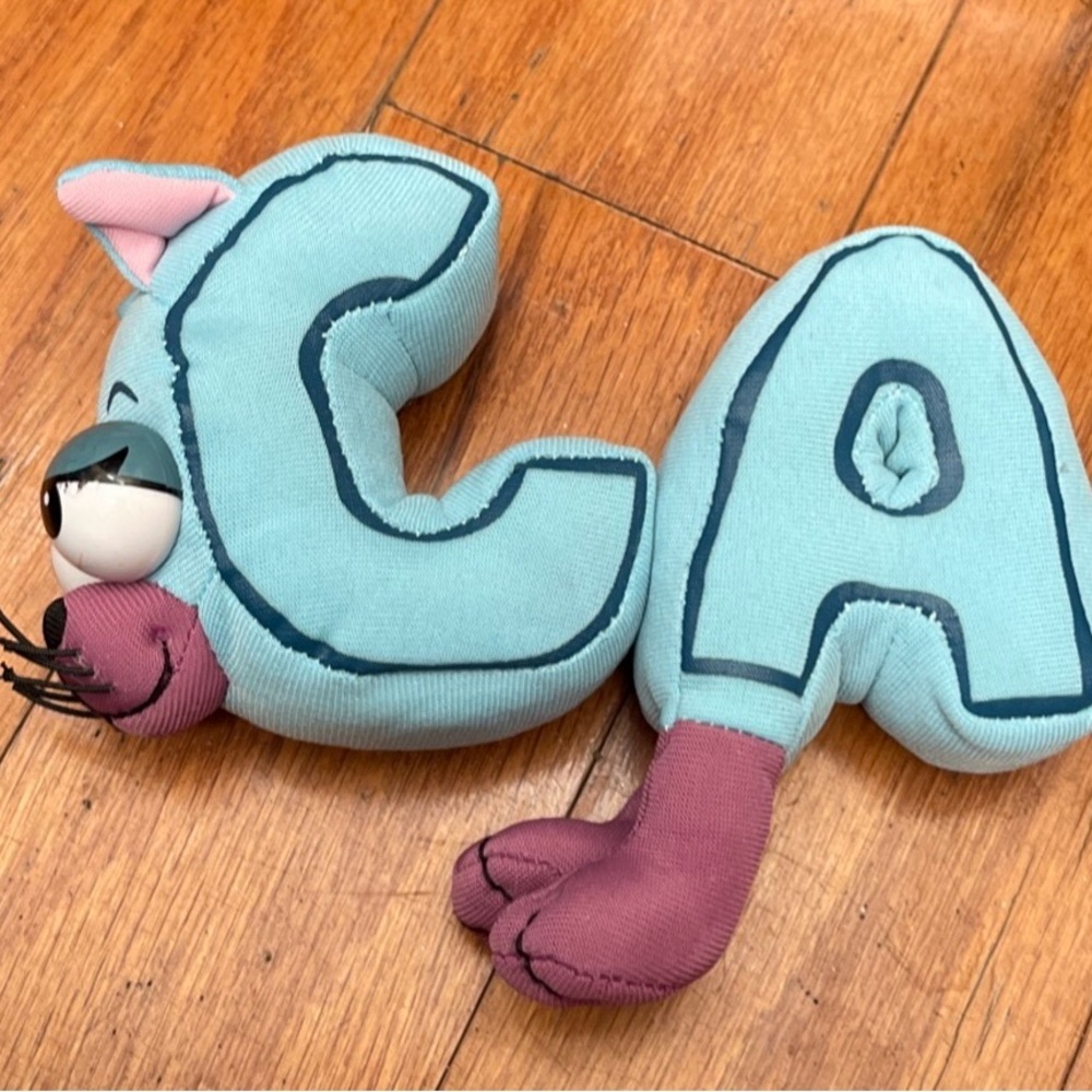 PBS Kids Wordworld CA Plush Magnetic Cat Pull Apart Letters - partial set